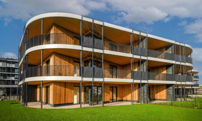 Timber Praha je součástí komplexu Arcus City na pomezí Stodůlek a Řeporyjí. Foto: UBM Development Czechia