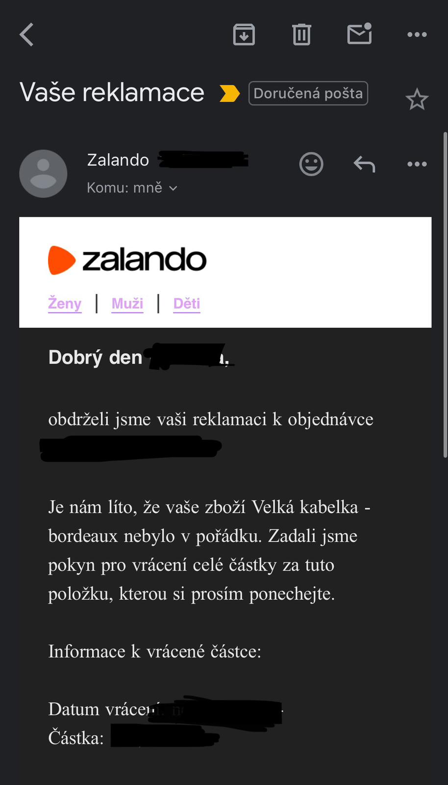Německý e-shop tvrdí, že toto vrácení peněz bez nutnosti poslat produkt bylo ojedinělým případem. Foto: Ekonews